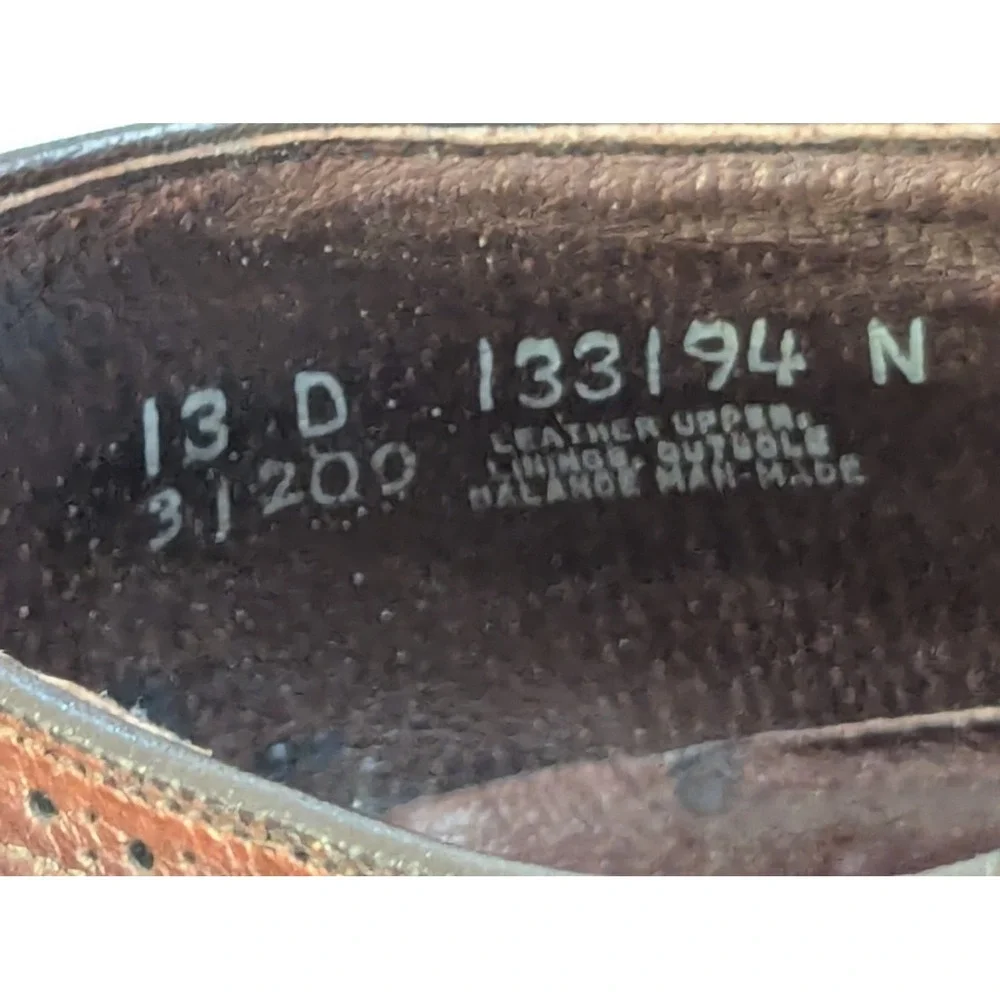 American Gentleman Mens Brown Leather Wingtip Oxford Shoes Made in USA 13 D